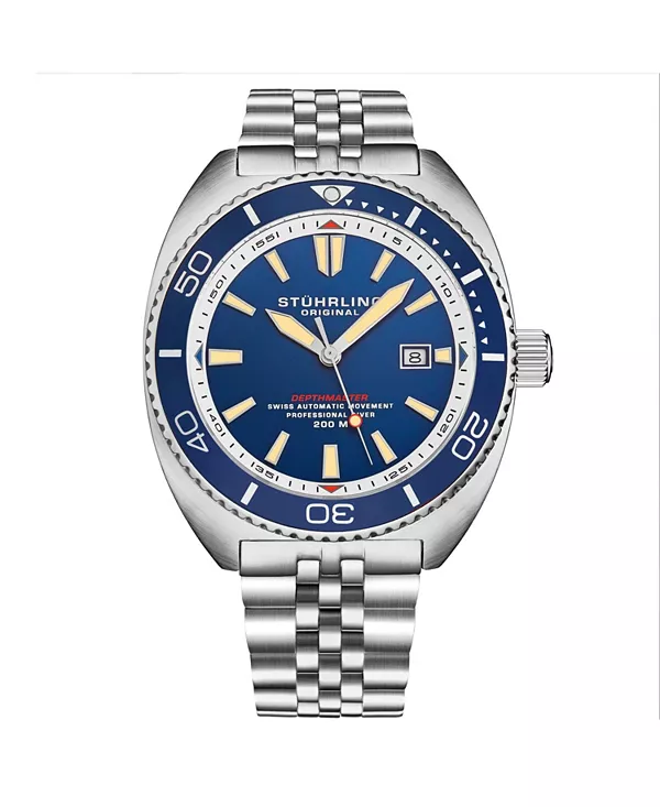 1008 мужские автоматические часы со швейцарским механизмом, корпус из нержавеющей стали, синий циферблат, браслет Jubilee, водонепроницаемость 200 м, окошко даты, дайверские часы Stuhrling, blue
1008 мужские автоматические часы со швейцарским механизмом, корпус из нержавеющей стали, синий циферблат, браслет Jubilee, водонепроницаемость 200 м, окошко даты, дайверские часы Stuhrling, blue