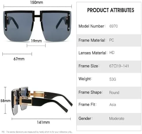 Солнцезащитные очки без оправы для женщин, винтажные солнцезащитные очки без оправы для мужчин, модные солнцезащитные очки с плоской верхней частью MTZJH, Black
Солнцезащитные очки без оправы для женщин, винтажные солнцезащитные очки без оправы для мужчин, модные солнцезащитные очки с плоской верхней частью MTZJH, Black