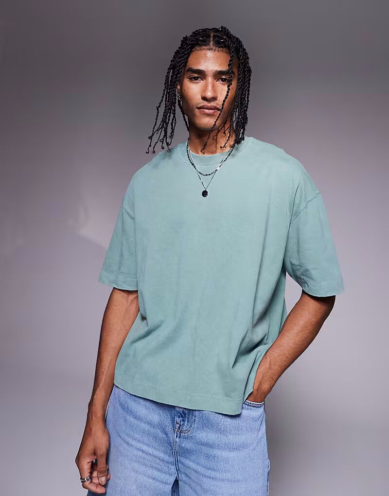 Футболка свободного кроя ASOS DESIGN из плотной ткани зеленого цвета плотностью 220 г/м²
Футболка свободного кроя ASOS DESIGN из плотной ткани зеленого цвета плотностью 220 г/м²