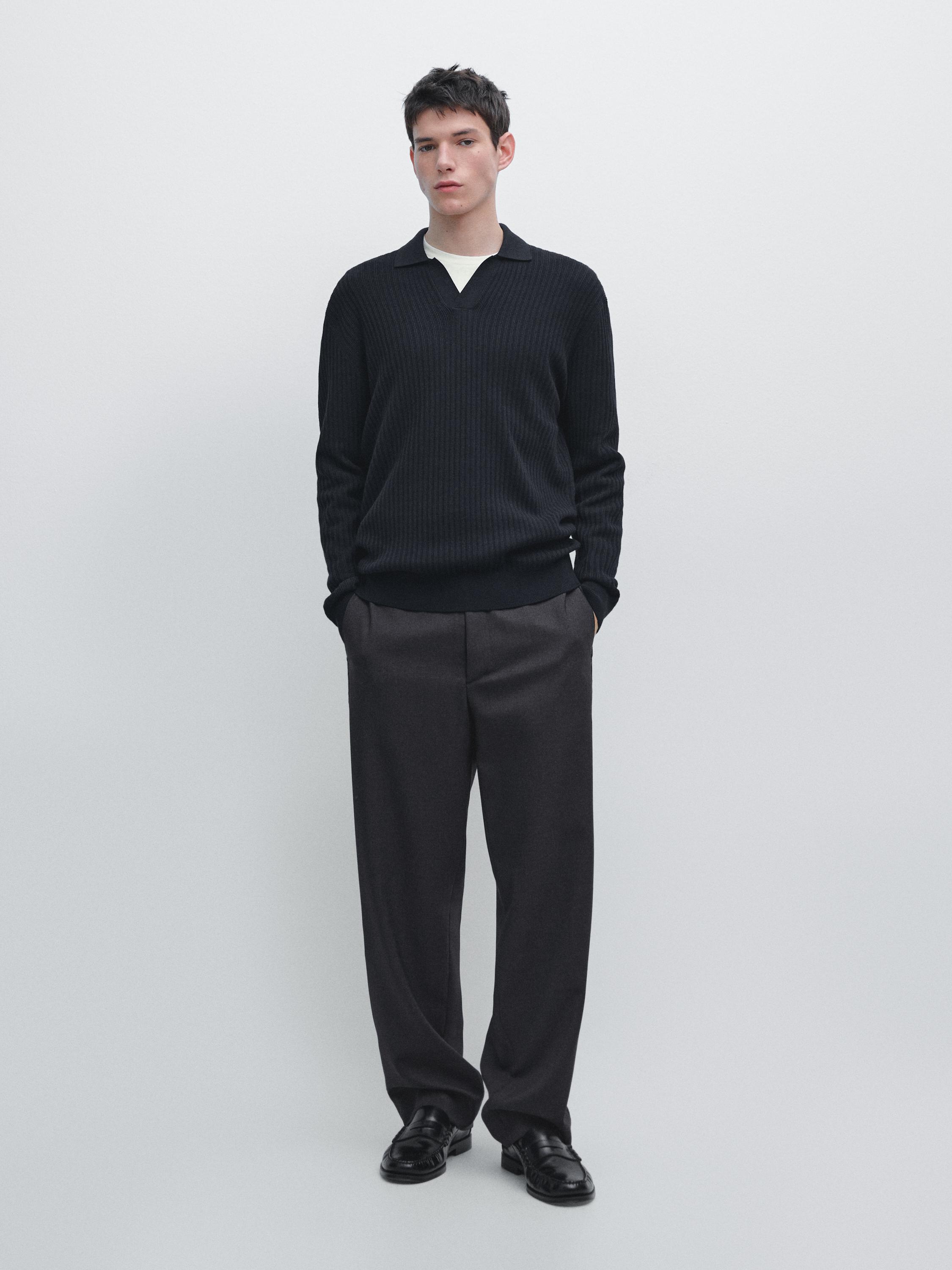 Вязаный свитер-поло из хлопковой смеси Massimo Dutti, navy blue
Вязаный свитер-поло из хлопковой смеси Massimo Dutti, navy blue