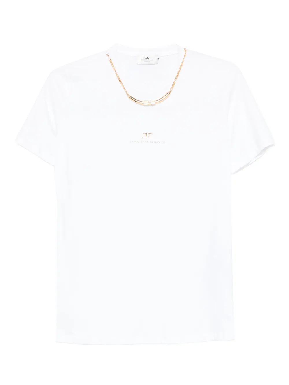 Футболка с цепочками Elisabetta Franchi, белый
Футболка с цепочками Elisabetta Franchi, белый