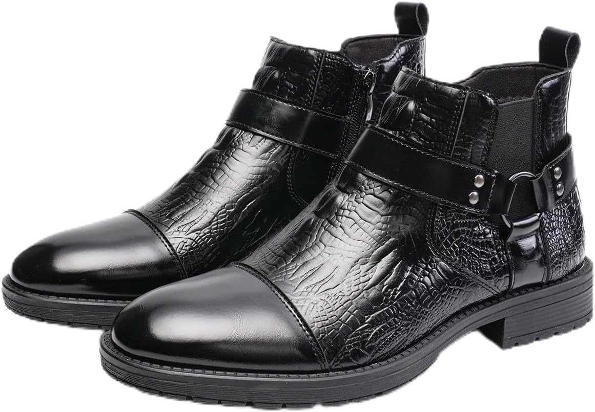 Мужские кожаные ботинки Santimon Chelsea с зауженным носком, пряжкой и боковой молнией, черный
Мужские кожаные ботинки Santimon Chelsea с зауженным носком, пряжкой и боковой молнией, черный