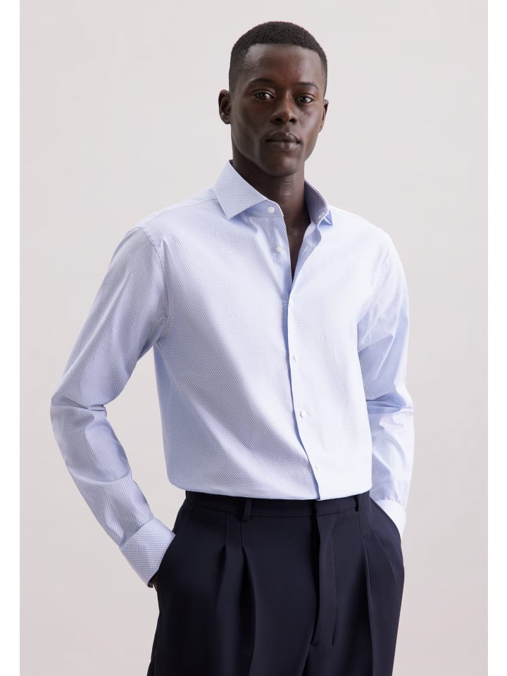 Деловая рубашка, стандартного размера, средне-синего цвета Seidensticker
Деловая рубашка, стандартного размера, средне-синего цвета Seidensticker