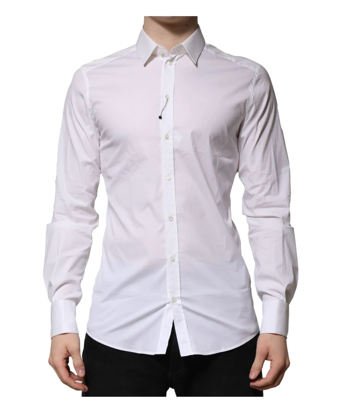 Белая хлопковая рубашка с длинными рукавами золотистого цвета Dolce & Gabbana, белый
Белая хлопковая рубашка с длинными рукавами золотистого цвета Dolce & Gabbana, белый