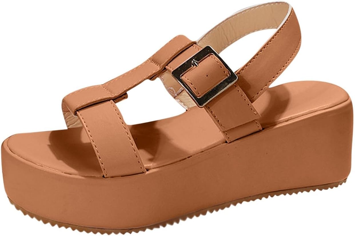 Женские платформенные сандалии модные открытые сандалии с регулируемым ремешком, повседневные нескользящие сандалии, удобные летние пляжные сандалии с открытой пяткой Toumov, коричневый
Женские платформенные сандалии модные открытые сандалии с регулируемым ремешком, повседневные нескользящие сандалии, удобные летние пляжные сандалии с открытой пяткой Toumov, коричневый