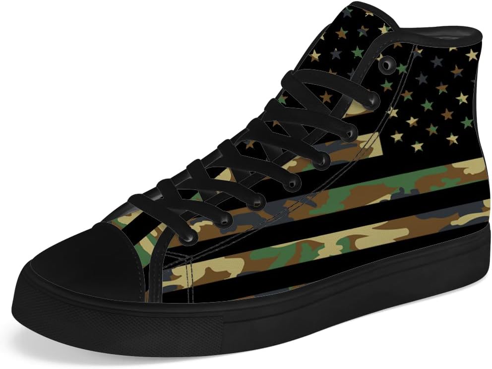 Камуфляжные кроссовки с американским флагом, высокие кеды из парусины на шнуровке, повседневная обувь, подарок для мужчин и женщин Chebing, зеленый
Камуфляжные кроссовки с американским флагом, высокие кеды из парусины на шнуровке, повседневная обувь, подарок для мужчин и женщин Chebing, зеленый