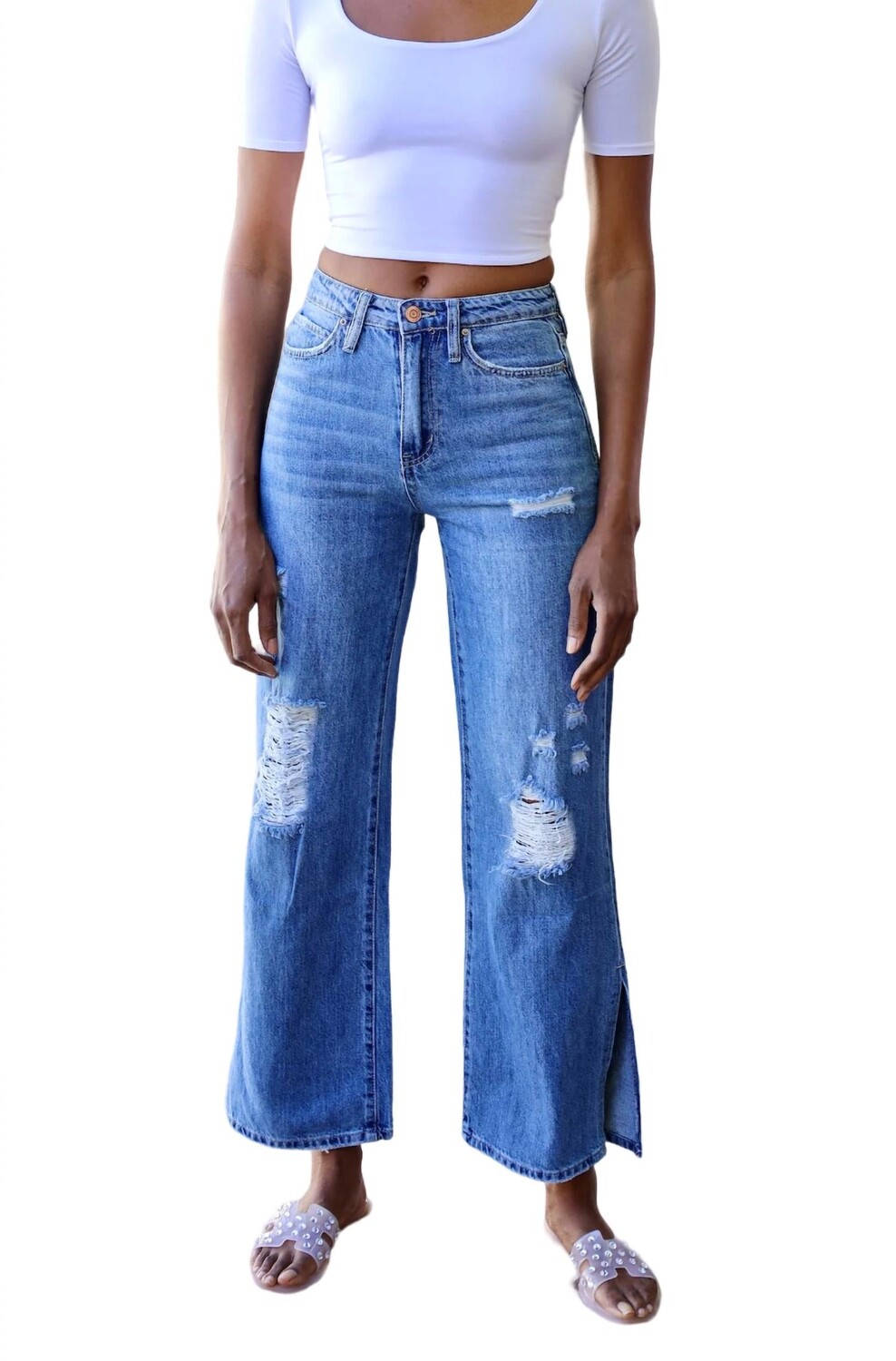 Синие широкие брюки Lindsey YMI, синий
Синие широкие брюки Lindsey YMI, синий