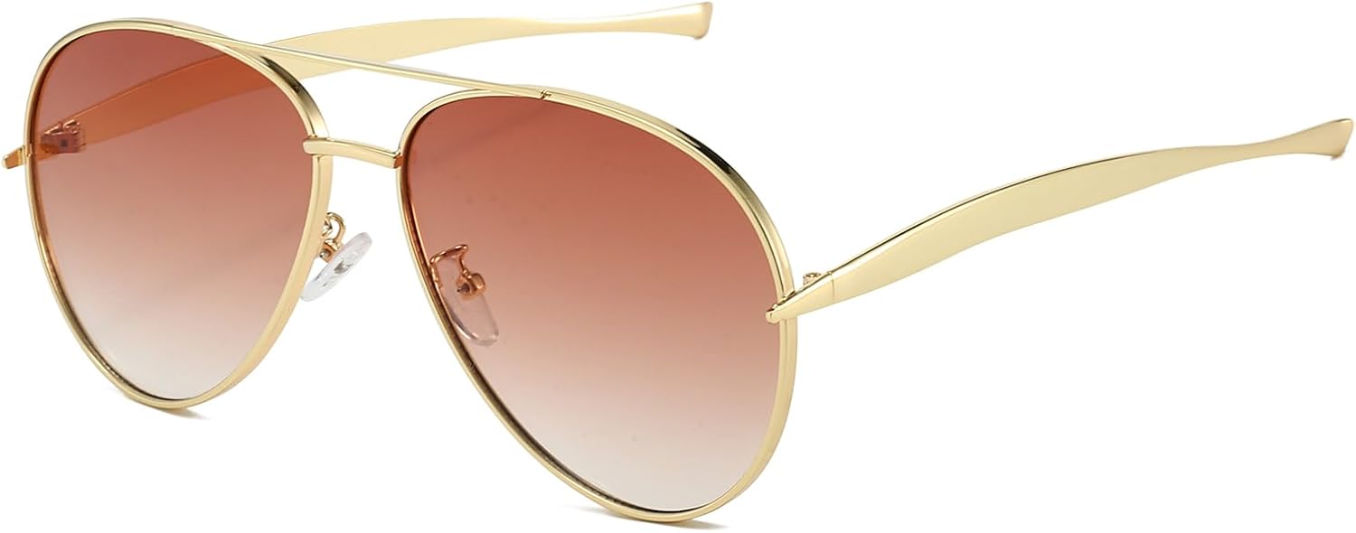 Солнцезащитные очки LJCZKA увеличенного размера в стиле «пилот» для женщин и мужчин, в стиле 70-х, с большой двойной перемычкой и металлической оправой, модные, большие и толстые, Gold Gradient Brown
Солнцезащитные очки LJCZKA увеличенного размера в стиле «пилот» для женщин и мужчин, в стиле 70-х, с большой двойной перемычкой и металлической оправой, модные, большие и толстые, Gold Gradient Brown