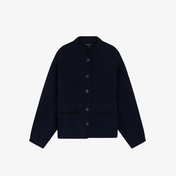 Укороченная шерстяная куртка свободного кроя Olympe Soeur, синий
Укороченная шерстяная куртка свободного кроя Olympe Soeur, синий