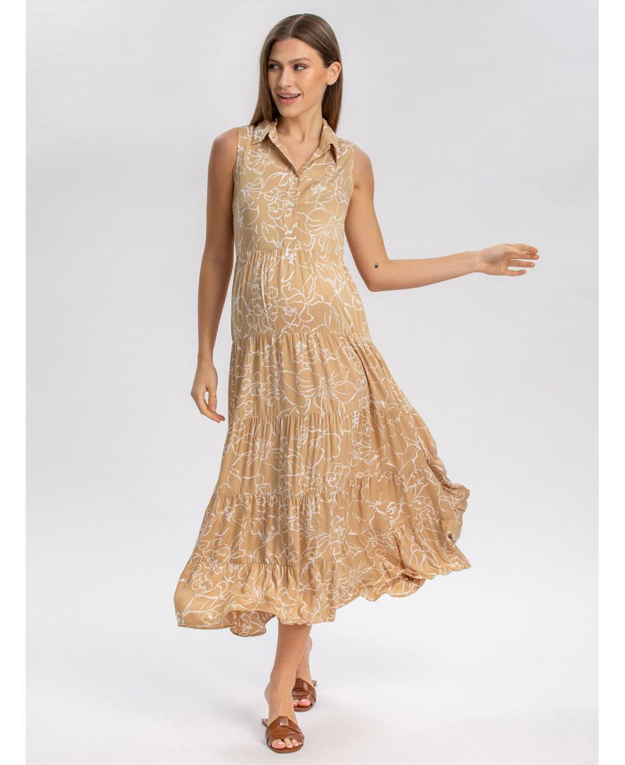 Платье-макси Clara без рукавов с воротником-стойкой для беременных PIETRO BRUNELLI MATERNITY, Sand fine lines
Платье-макси Clara без рукавов с воротником-стойкой для беременных PIETRO BRUNELLI MATERNITY, Sand fine lines