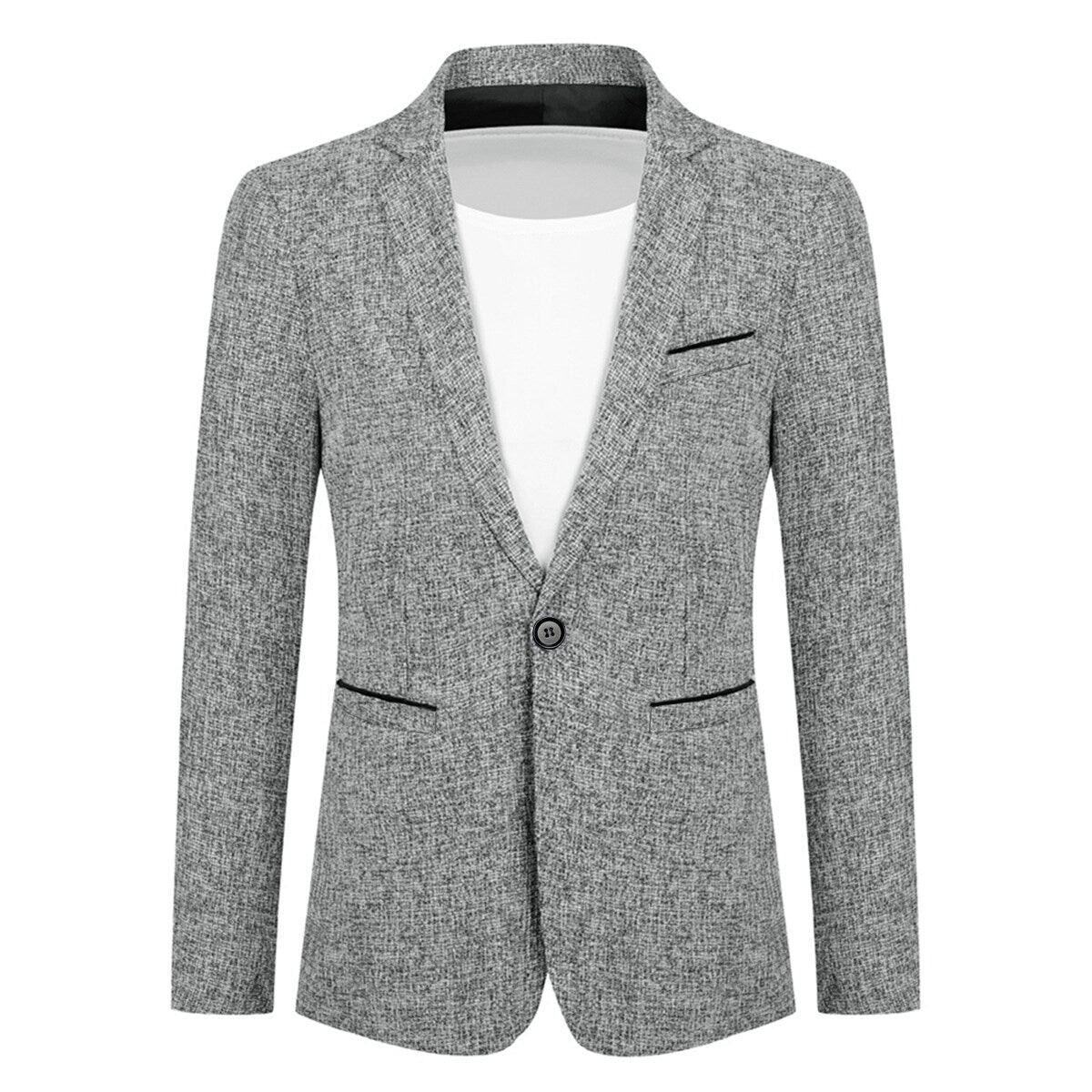 Однобортный пиджак с лацканами для внутр Allthemen, серый
Однобортный пиджак с лацканами для внутр Allthemen, серый