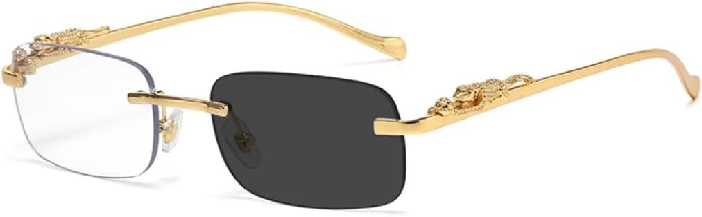 Винтажные солнцезащитные очки без оправы для женщин и мужчин, роскошные панк-очки с металлическим леопардовым принтом и защитой от синего света HHZZYVY, Photochromic Black
Винтажные солнцезащитные очки без оправы для женщин и мужчин, роскошные панк-очки с металлическим леопардовым принтом и защитой от синего света HHZZYVY, Photochromic Black