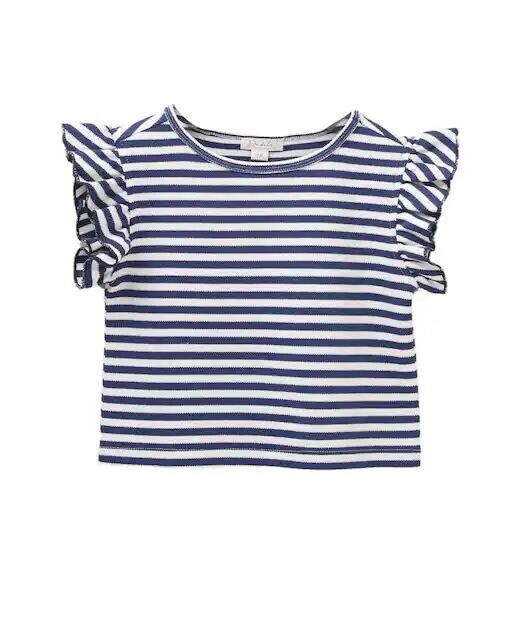 Футболка в матросскую полоску для девочки с рюшами на рукавах Dadati, темно-синий
Футболка в матросскую полоску для девочки с рюшами на рукавах Dadati, темно-синий