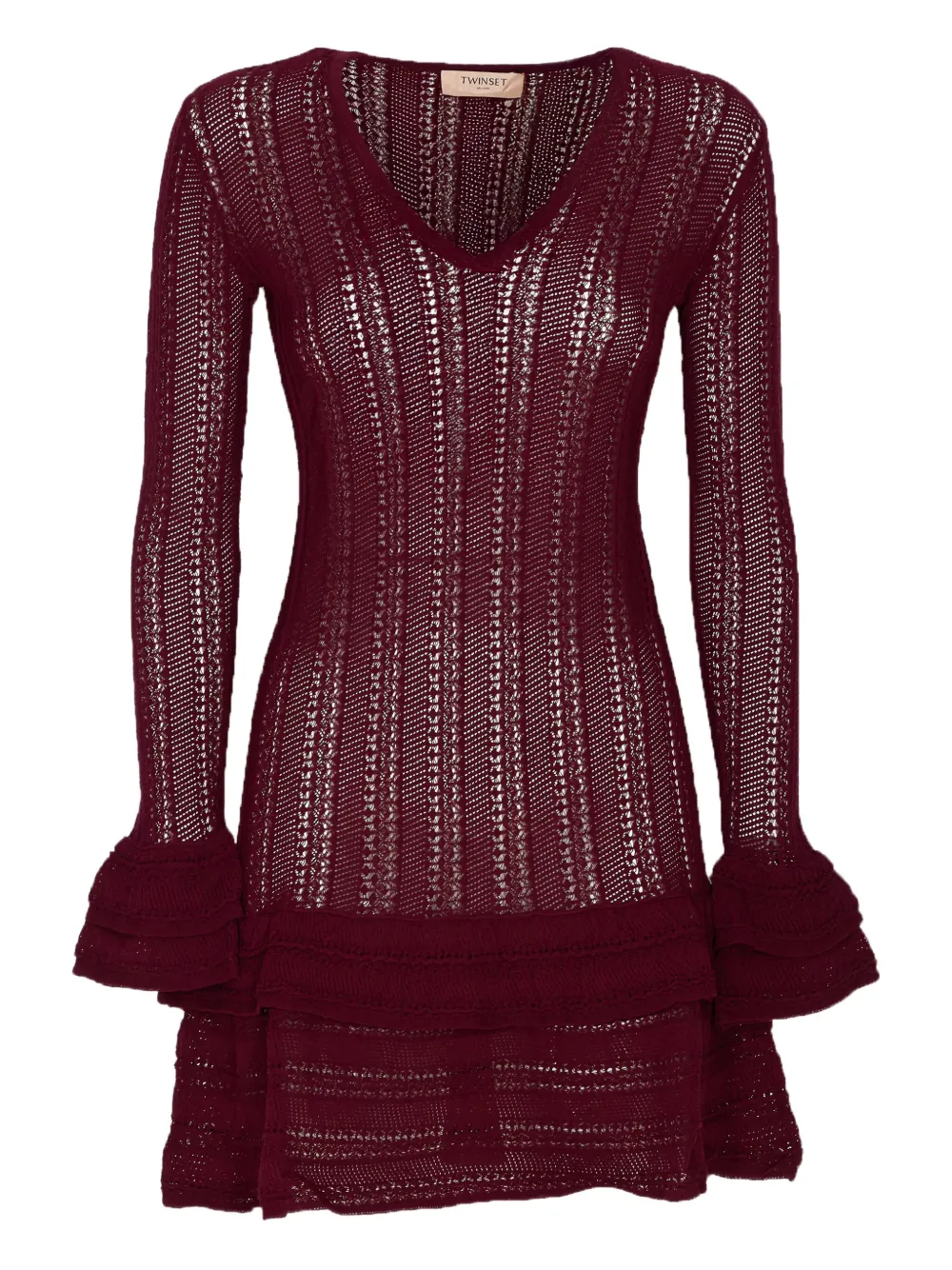 Трикотажное платье с V-образным вырезом TWINSET, красный
Трикотажное платье с V-образным вырезом TWINSET, красный