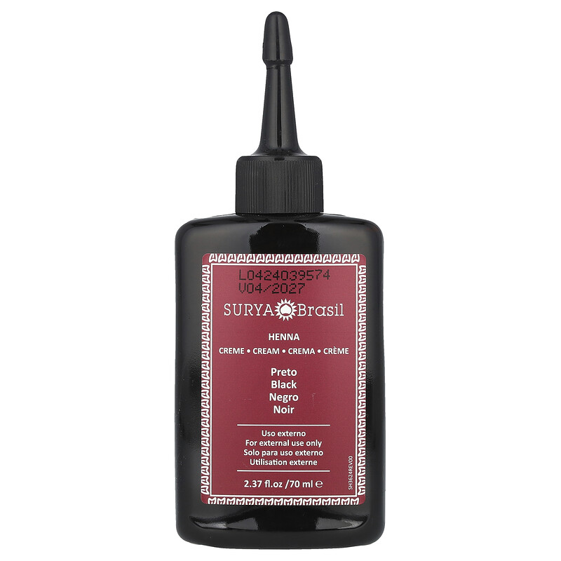 Surya Brasil, хна-крем, краска для волос и кондиционер, черная, 70 мл (2,37 жидк. унции)
Surya Brasil, хна-крем, краска для волос и кондиционер, черная, 70 мл (2,37 жидк. унции)