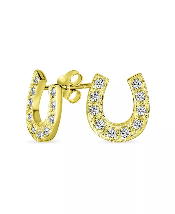 Серьги-Гвоздики Lucky Equestrian с фианитами, подкова, стерлинговое серебро Bling Jewelry, gold
Серьги-Гвоздики Lucky Equestrian с фианитами, подкова, стерлинговое серебро Bling Jewelry, gold