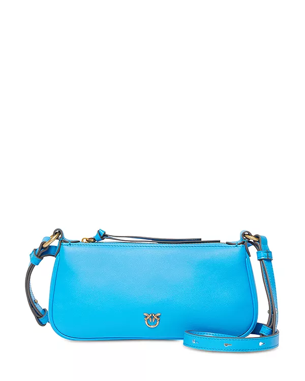 Кожаная сумка-багет в форме полумесяца, которую можно носить через плечо. Pinko, синий
Кожаная сумка-багет в форме полумесяца, которую можно носить через плечо. Pinko, синий