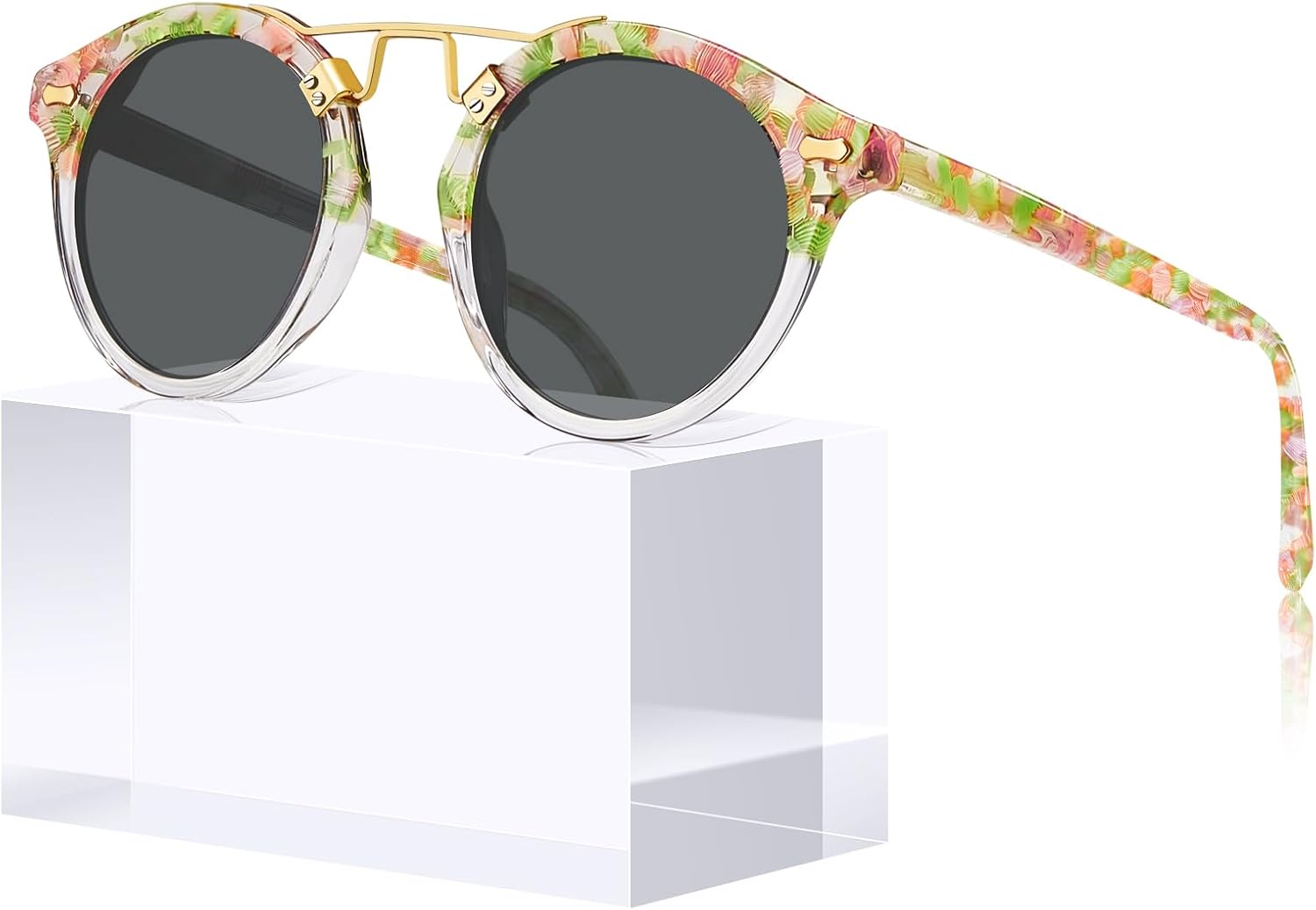 Солнцезащитные очки CARFIA Small Face Acetate Polarized Sunglasses для женщин с защитой от УФ-излучения, в стиле ретро, с двойной перемычкой и металлическими оправами, круглые, 6. Green Tortoise Frame Grey Lens
Солнцезащитные очки CARFIA Small Face Acetate Polarized Sunglasses для женщин с защитой от УФ-излучения, в стиле ретро, с двойной перемычкой и металлическими оправами, круглые, 6. Green Tortoise Frame Grey Lens