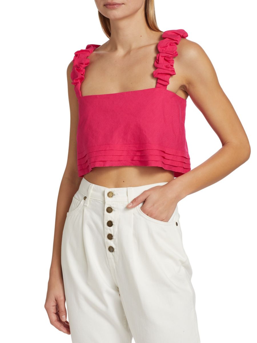 Укороченный топ Cora из льняной смеси Ramy Brook, цвет Pink Punch
Укороченный топ Cora из льняной смеси Ramy Brook, цвет Pink Punch