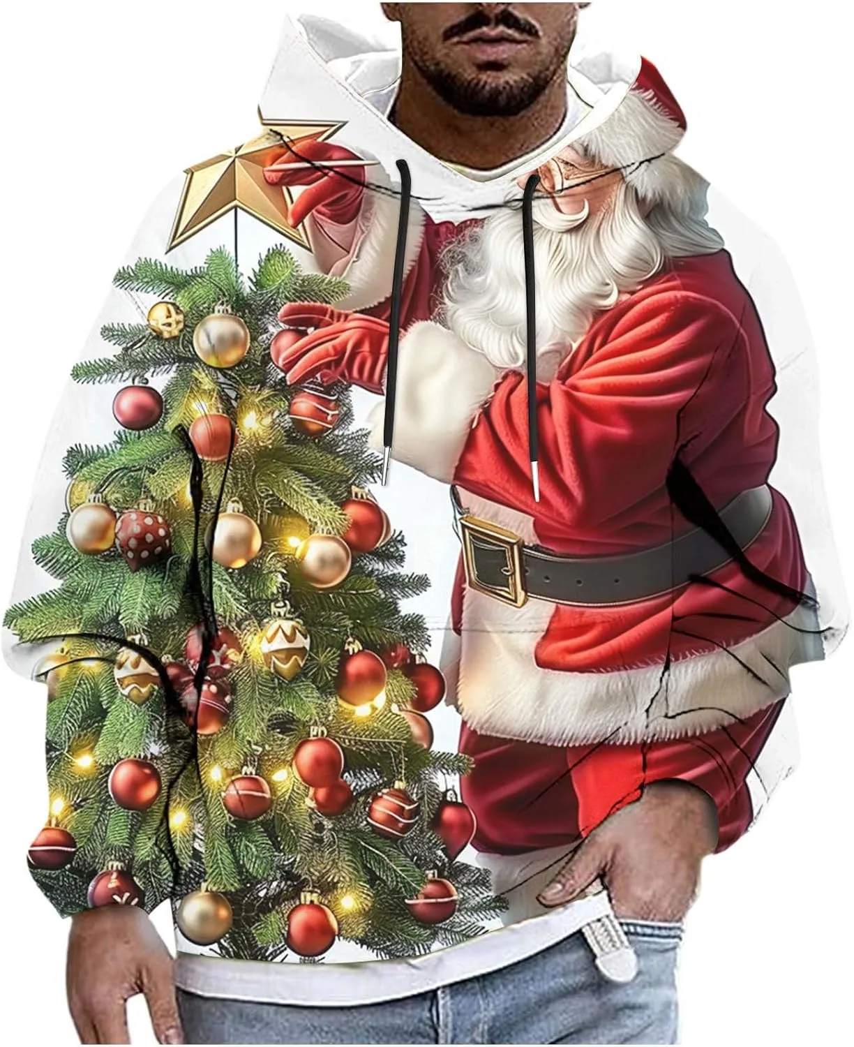 Мужской оверсайз худи с новогодним принтом Santa Claus
Мужской оверсайз худи с новогодним принтом Santa Claus