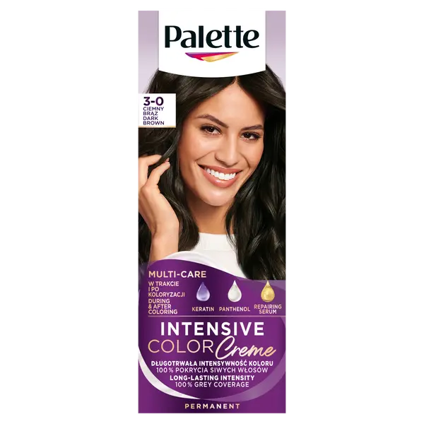 Крем-краска для волос 3-0 (n2) темно-коричневый, 1 упаковка. Palette Intensive color creme, цвет 3-0 ciemny brąz
Крем-краска для волос 3-0 (n2) темно-коричневый, 1 упаковка. Palette Intensive color creme, цвет 3-0 ciemny brąz