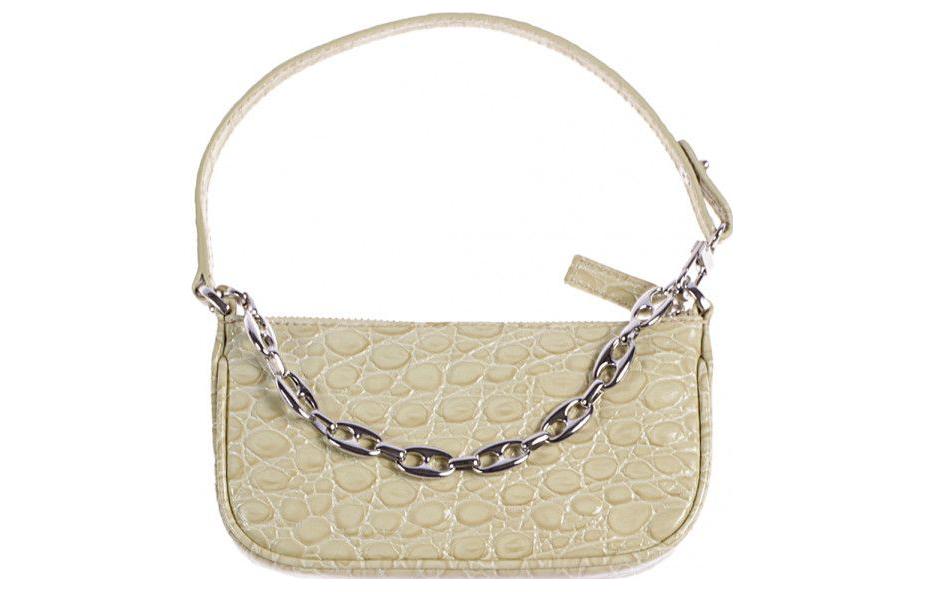 By Far Крокодиловая тисненая кожаная сумочка мини женская желто-зеленая
By Far Крокодиловая тисненая кожаная сумочка мини женская желто-зеленая