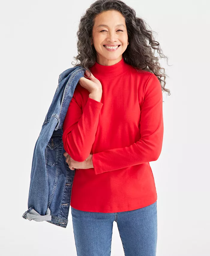 Маленькая футболка с длинными рукавами и воротником-стойкой из хлопка, созданная для Macy's Style & Co, красный
Маленькая футболка с длинными рукавами и воротником-стойкой из хлопка, созданная для Macy's Style & Co, красный