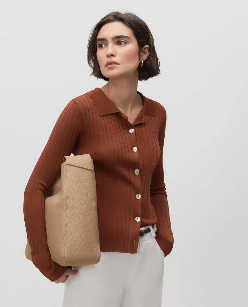 Женский кардиган с рубчиком Simorra, светло-коричневый
Женский кардиган с рубчиком Simorra, светло-коричневый