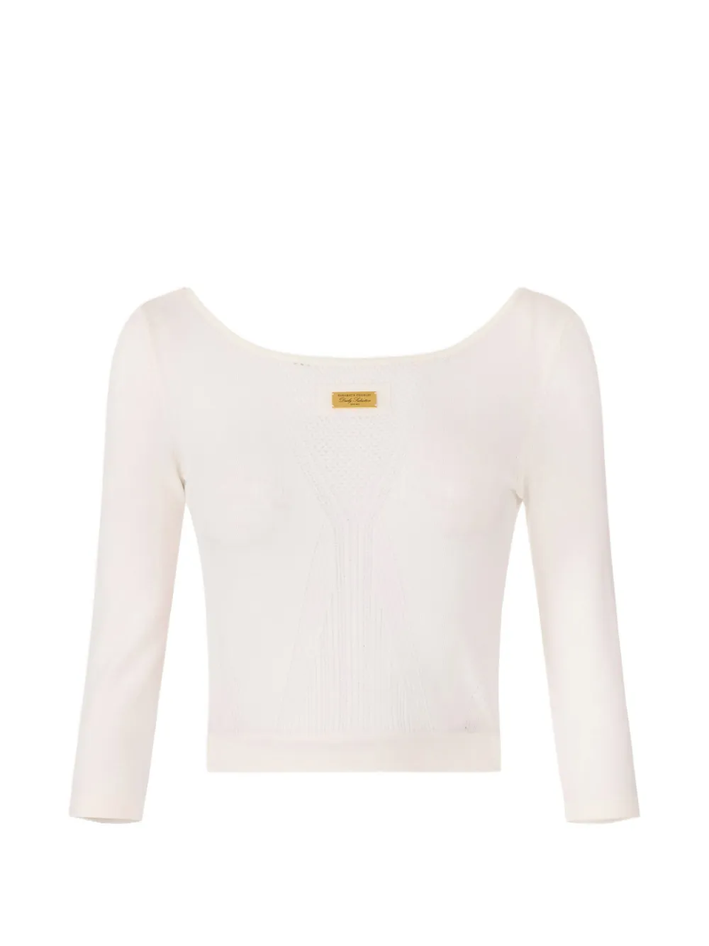 Вязаный топ с логотипом Elisabetta Franchi, бежевый
Вязаный топ с логотипом Elisabetta Franchi, бежевый