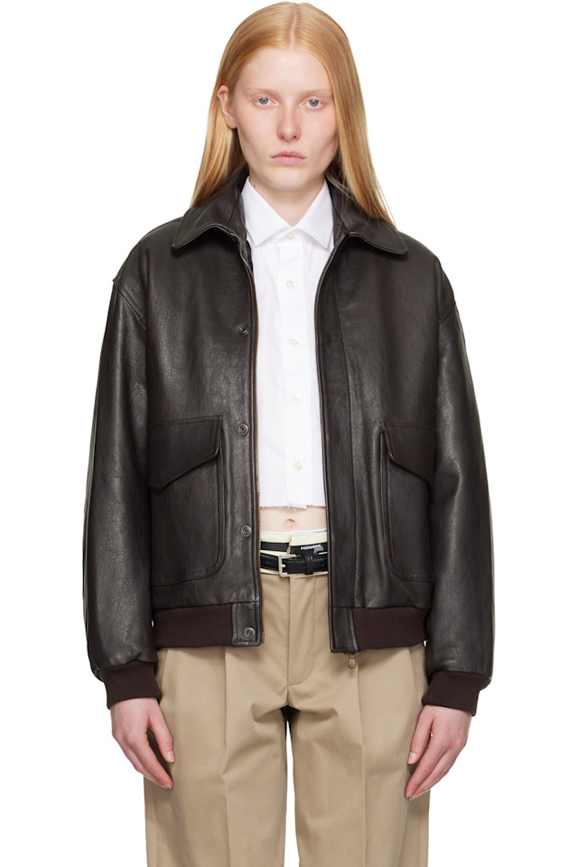 Кожаная куртка-бомбер Hommegirls, коричневый
Кожаная куртка-бомбер Hommegirls, коричневый