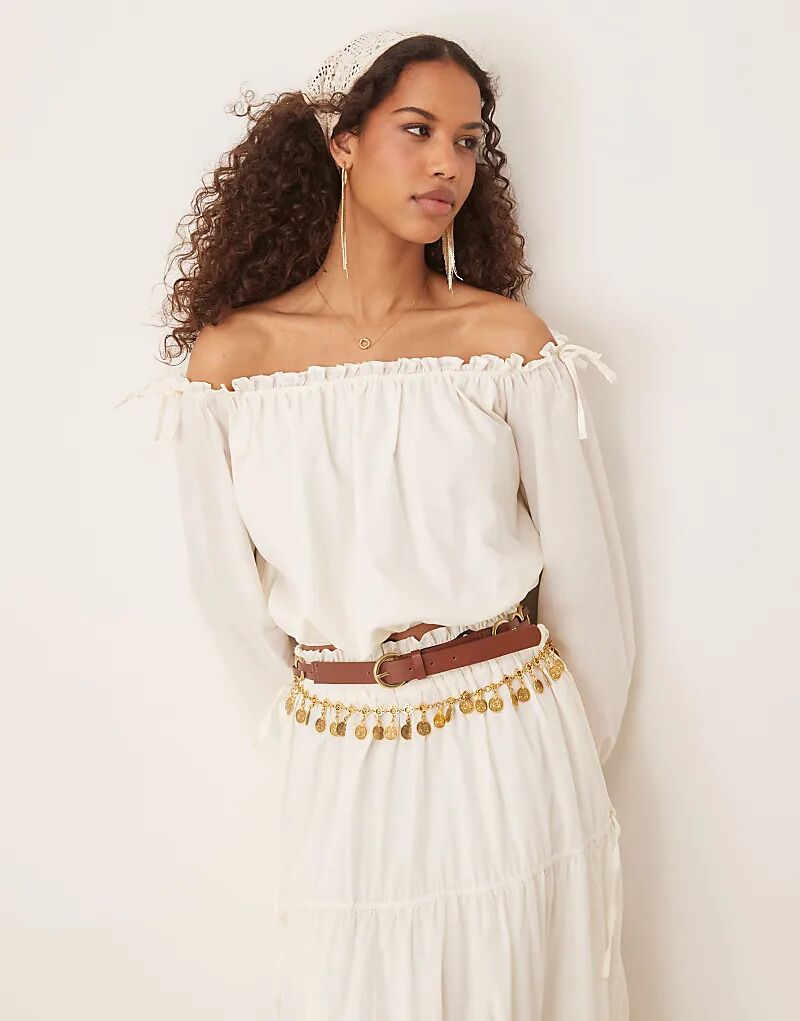 Топ цвета экрю с открытыми плечами ASOS DESIGN в стиле бохо
Топ цвета экрю с открытыми плечами ASOS DESIGN в стиле бохо