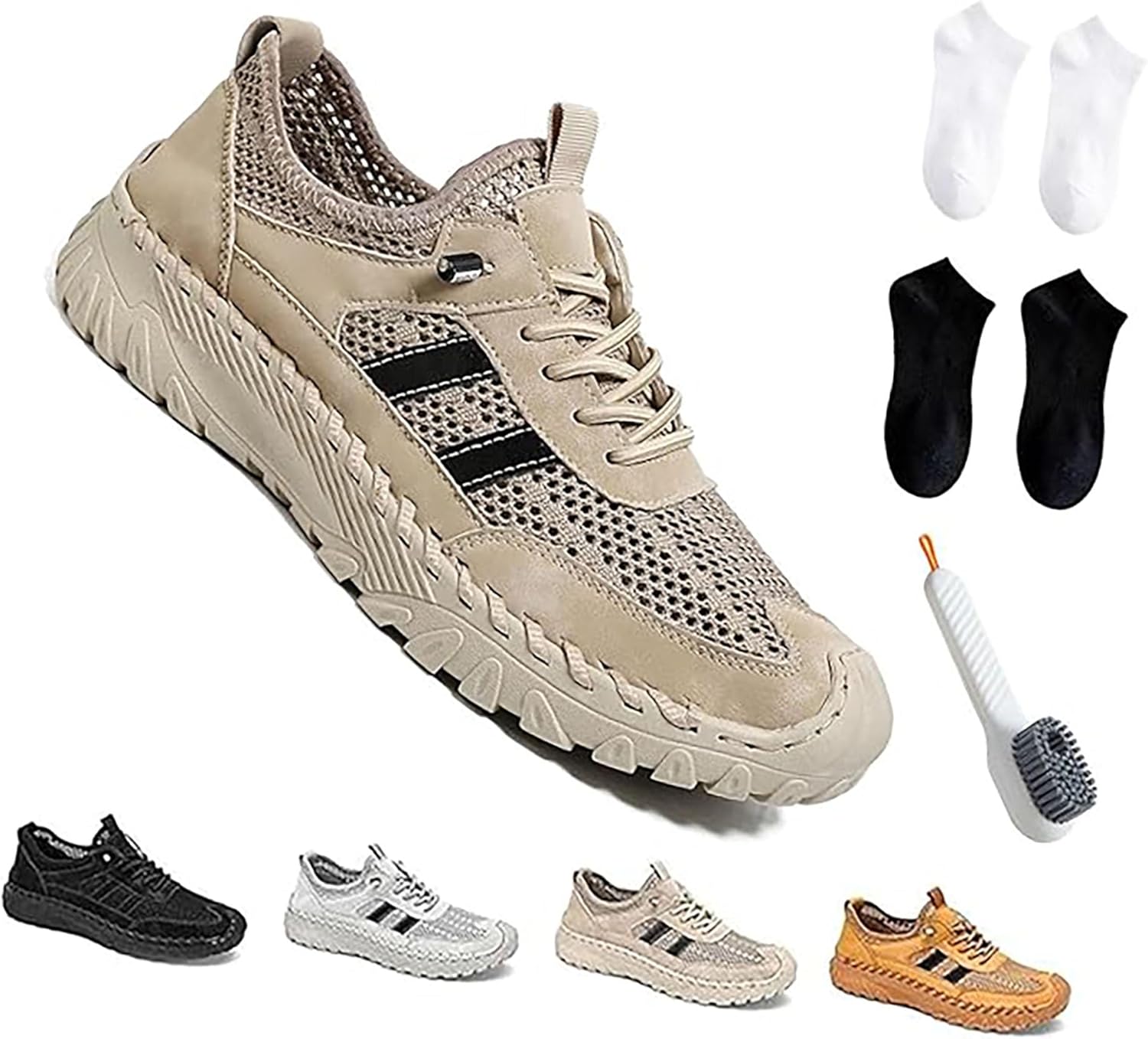 Мужские слипоны для походов из ортопедической кожи с сильной поддержкой свода стопы, слипоны для походов с ортопедической подошвой, дышащая сетка, эластичные шнурки Sncidsge, хаки
Мужские слипоны для походов из ортопедической кожи с сильной поддержкой свода стопы, слипоны для походов с ортопедической подошвой, дышащая сетка, эластичные шнурки Sncidsge, хаки