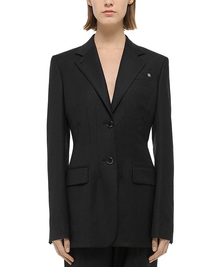 Шерстяной приталенный блейзер Helmut Lang, черный
Шерстяной приталенный блейзер Helmut Lang, черный