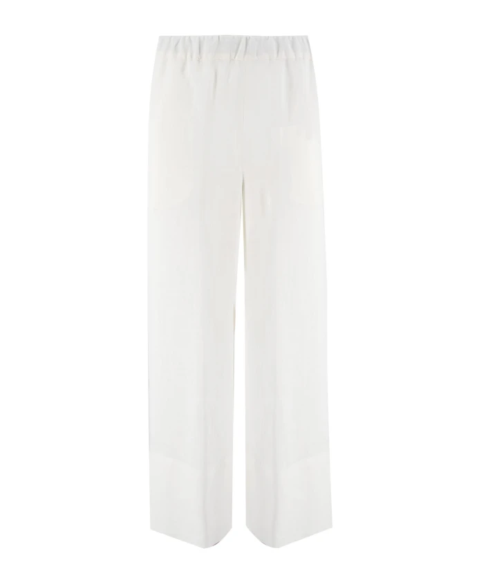 Белые льняные брюки с широкими штанинами Antonelli Firenze, белый
Белые льняные брюки с широкими штанинами Antonelli Firenze, белый