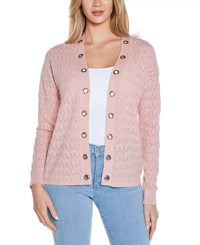 Женский кардиган с ажурной вязкой и люверсами Belldini, розовый
Женский кардиган с ажурной вязкой и люверсами Belldini, розовый