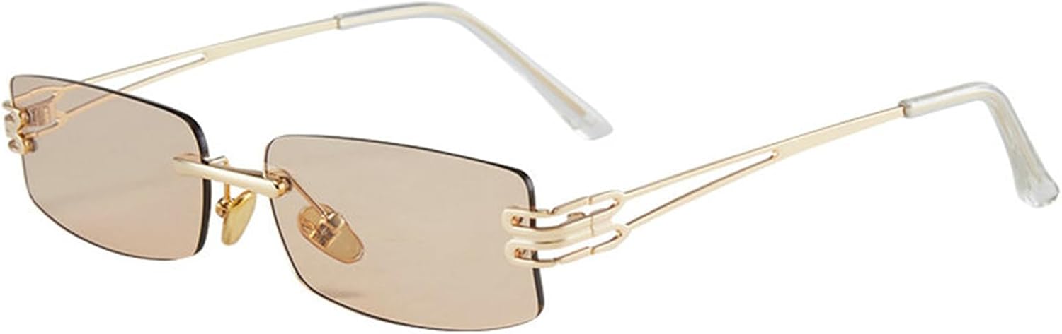 Солнцезащитные очки Willochra в золотистой металлической оправе без оправы для мужчин и женщин, модные маленькие узкие прямоугольные солнцезащитные очки в стиле 90-х, C2
Солнцезащитные очки Willochra в золотистой металлической оправе без оправы для мужчин и женщин, модные маленькие узкие прямоугольные солнцезащитные очки в стиле 90-х, C2