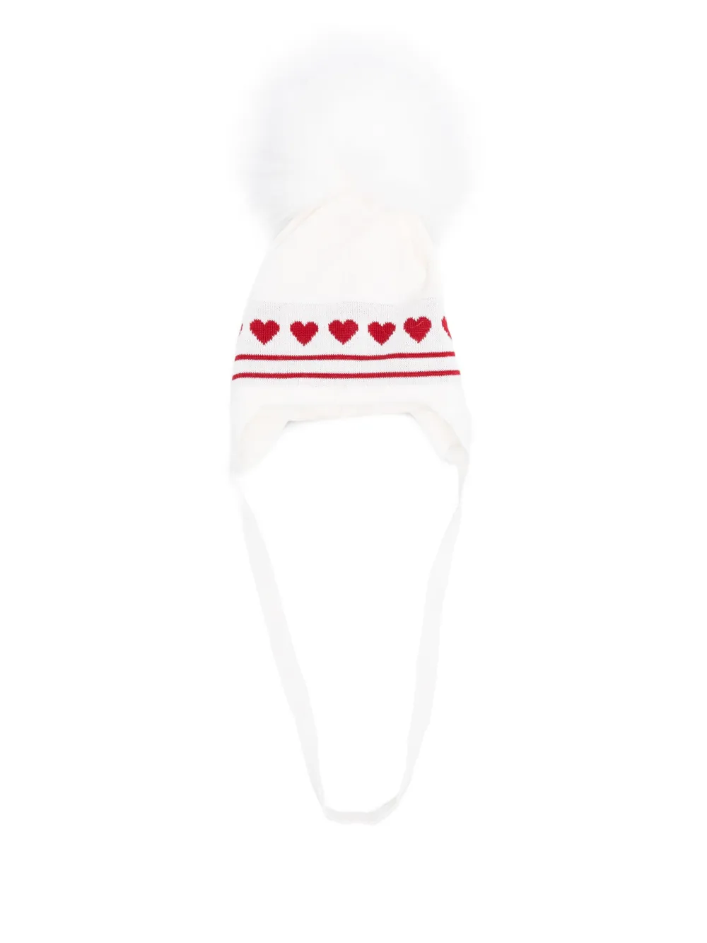 Шапка-бини с сердечком-интарсией Monnalisa, нейтральный 
Шапка-бини с сердечком-интарсией Monnalisa, нейтральный