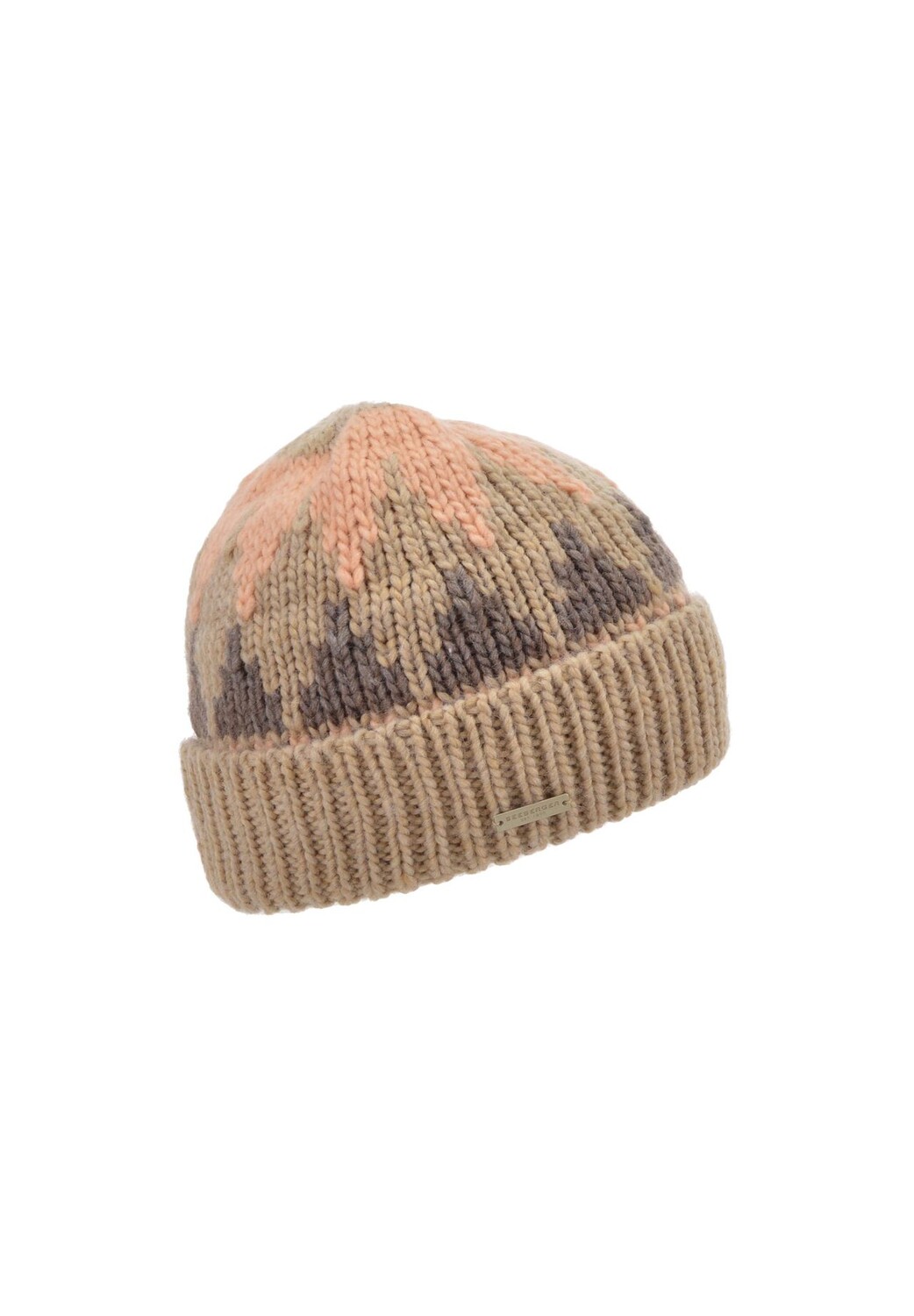 Вязаная шапка с отворотом и жаккардовым узором 19198-0 SEEBERGER, цвет Camel Lachs One Size 
Вязаная шапка с отворотом и жаккардовым узором 19198-0 SEEBERGER, цвет Camel Lachs One Size