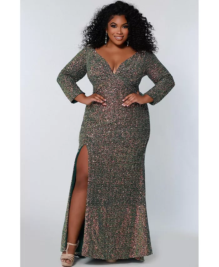 Женское облегающее платье с V-образным вырезом, многомерными пайетками, длинными рукавами, больших размеров Sydney's Closet, мультиколор
Женское облегающее платье с V-образным вырезом, многомерными пайетками, длинными рукавами, больших размеров Sydney's Closet, мультиколор