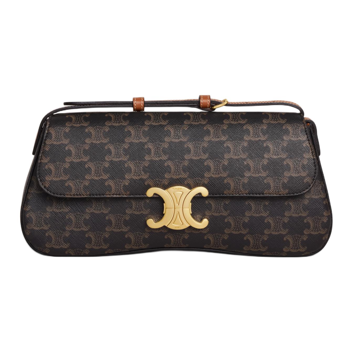 CELINE Триумф холщовая с телячьей кожей сумка через плечо кроссбоди дамская средний размер коричневая
CELINE Триумф холщовая с телячьей кожей сумка через плечо кроссбоди дамская средний размер коричневая