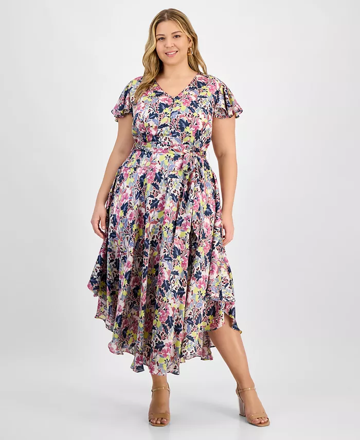 Платье с поясом и расклешенными рукавами больших размеров Vince Camuto, фиолетовый
Платье с поясом и расклешенными рукавами больших размеров Vince Camuto, фиолетовый