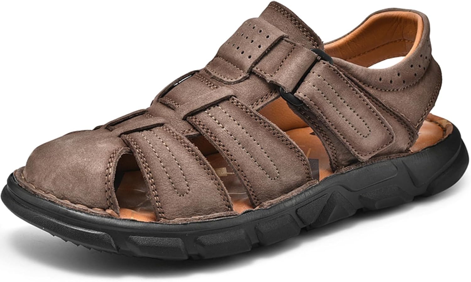 Мужские кожаные сандалии VOCECO ручной работы с закрытым носком, повседневные, для активного отдыха и рыбалки, регулируемые летние туфли, хаки
Мужские кожаные сандалии VOCECO ручной работы с закрытым носком, повседневные, для активного отдыха и рыбалки, регулируемые летние туфли, хаки