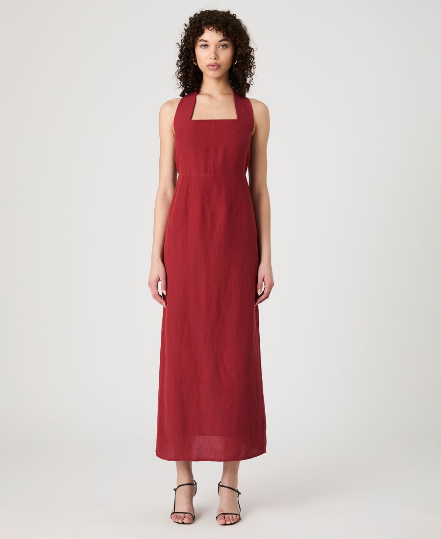 Женское миди-платье Birdie из льняной смеси с воротником-халтером French Connection, Brick Red
Женское миди-платье Birdie из льняной смеси с воротником-халтером French Connection, Brick Red