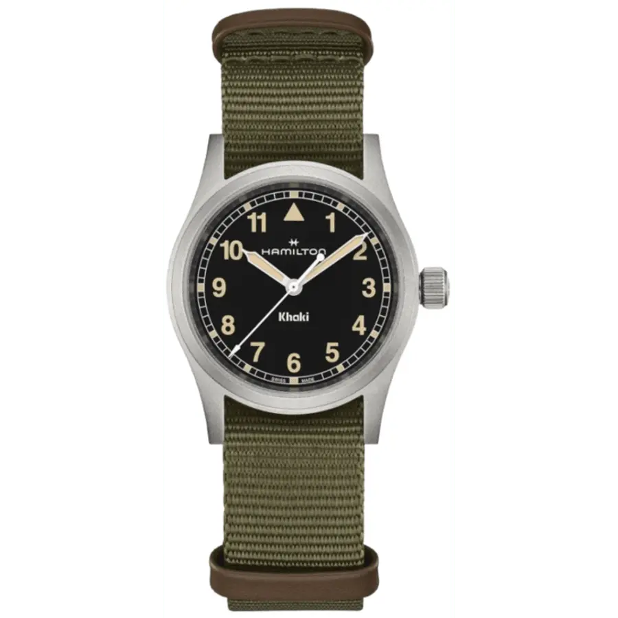 Женские часы Hamilton Khaki Field Quartz 33 мм с черным циферблатом и зеленым тканевым ремешком H69301930 Hamilton, черный
Женские часы Hamilton Khaki Field Quartz 33 мм с черным циферблатом и зеленым тканевым ремешком H69301930 Hamilton, черный