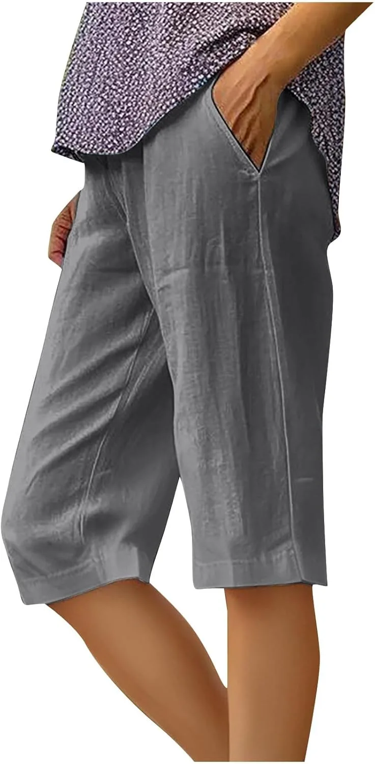 Женские бермуды Cotton Linen, свободные, летние, с карманами
Женские бермуды Cotton Linen, свободные, летние, с карманами