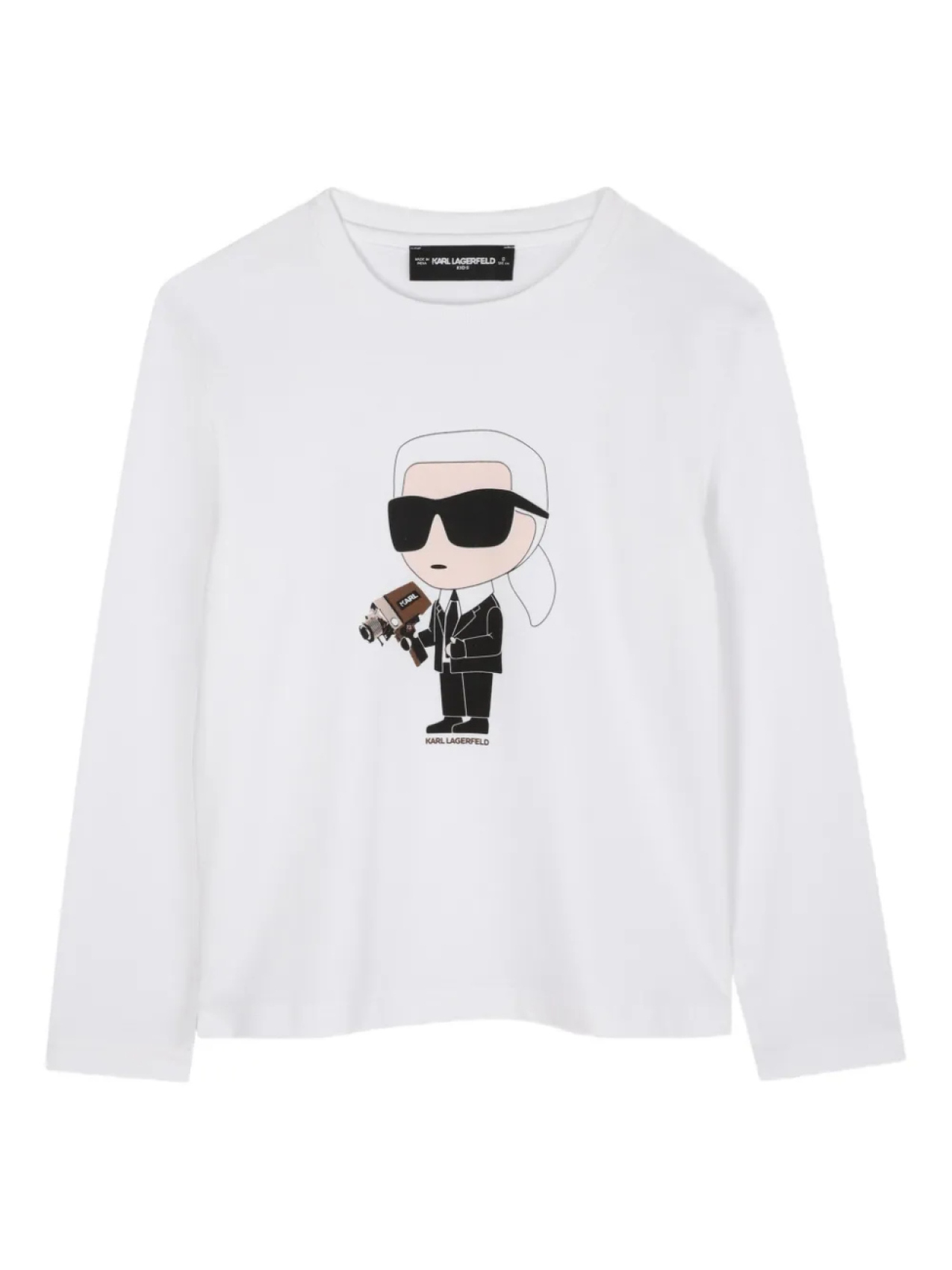 Karl Lagerfeld Kids топ Ikonik Karl с длинными рукавами, белый 
Karl Lagerfeld Kids топ Ikonik Karl с длинными рукавами, белый