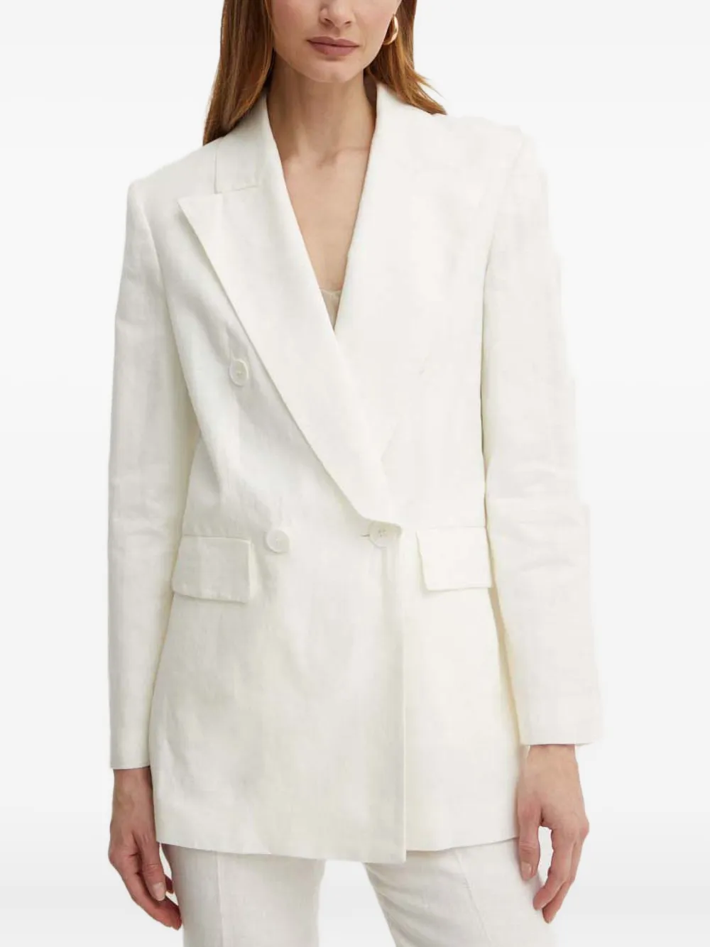 Двубортный льняной блейзер LUISA SPAGNOLI, белый
Двубортный льняной блейзер LUISA SPAGNOLI, белый