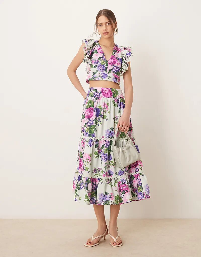 Юбка мидакси Hope & Ivy с фестончатой отделкой, многоцветная, цветочная
Юбка мидакси Hope & Ivy с фестончатой отделкой, многоцветная, цветочная