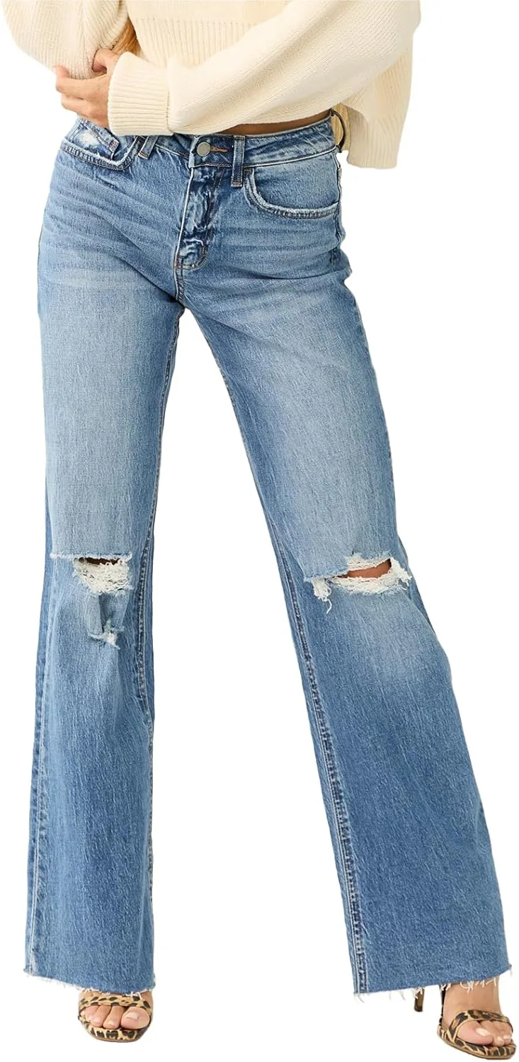 Женские джинсы Bell Bottom с высокой посадкой, рваные, расклешенные, синие ACTIFORTERRAS
Женские джинсы Bell Bottom с высокой посадкой, рваные, расклешенные, синие ACTIFORTERRAS