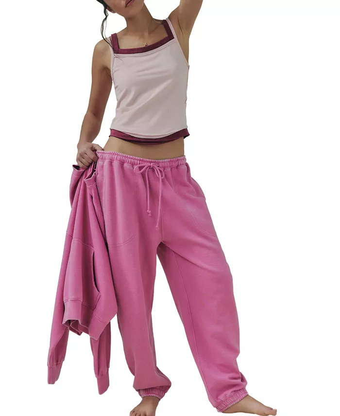 Женские спортивные брюки со средней посадкой Free People, красный 
Женские спортивные брюки со средней посадкой Free People, красный